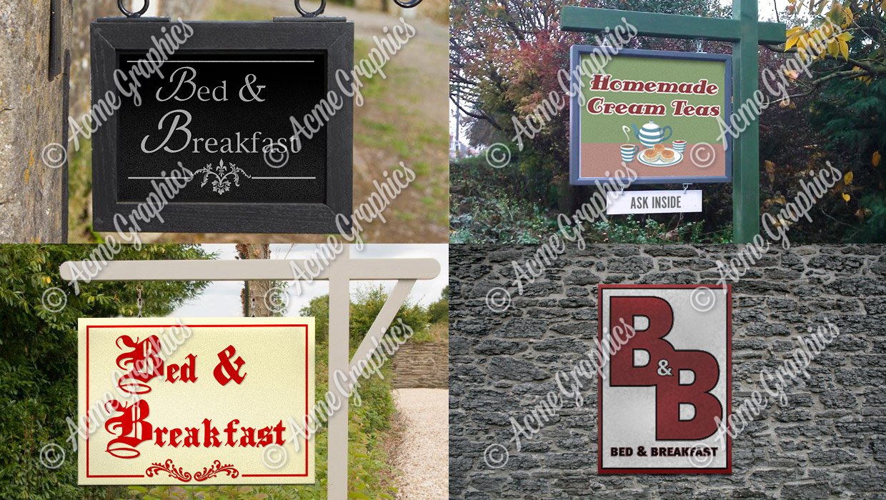 bed and breakfast signs