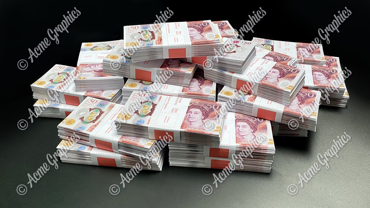 Fake money pile
