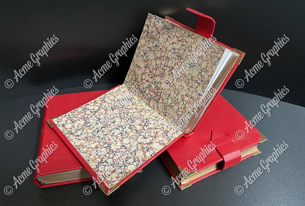 Leather bound period diaries with interior detail
