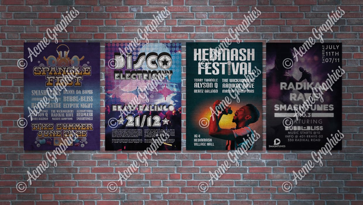 Festival and club music posters