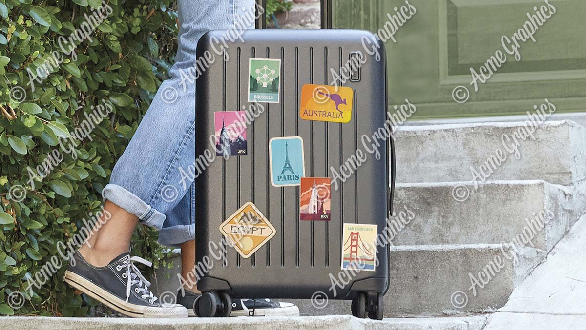 Acme travel stickers