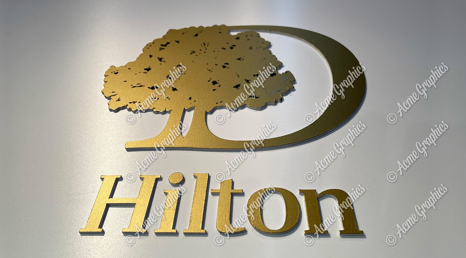 Hilton Hotel sign cut out letters and logo