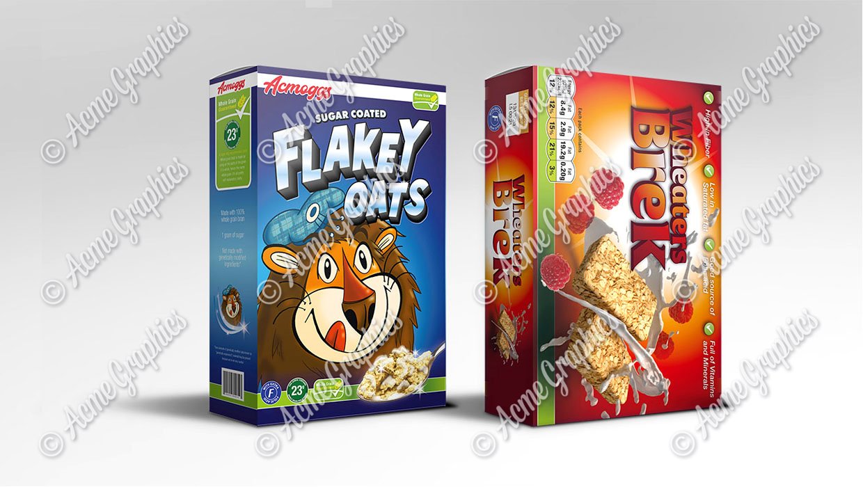 Prop cereal packs for TV