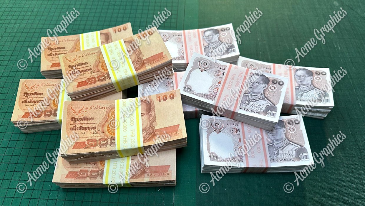 Thai Baht prop money stacks