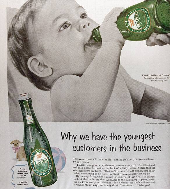 Baby beer fake vintage poster