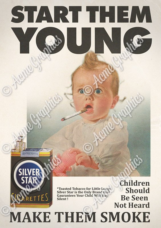 Baby smoker fake poster design