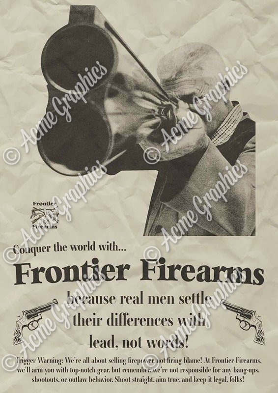 fake firearms poster design