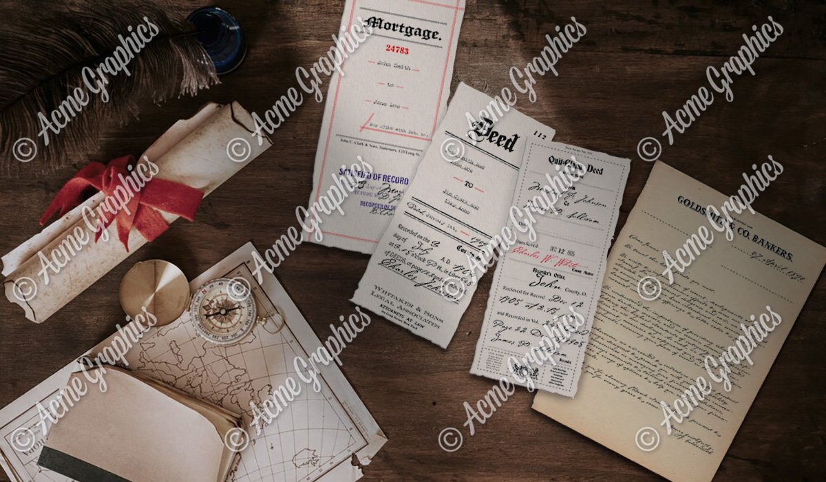 Period deeds and vintage documents