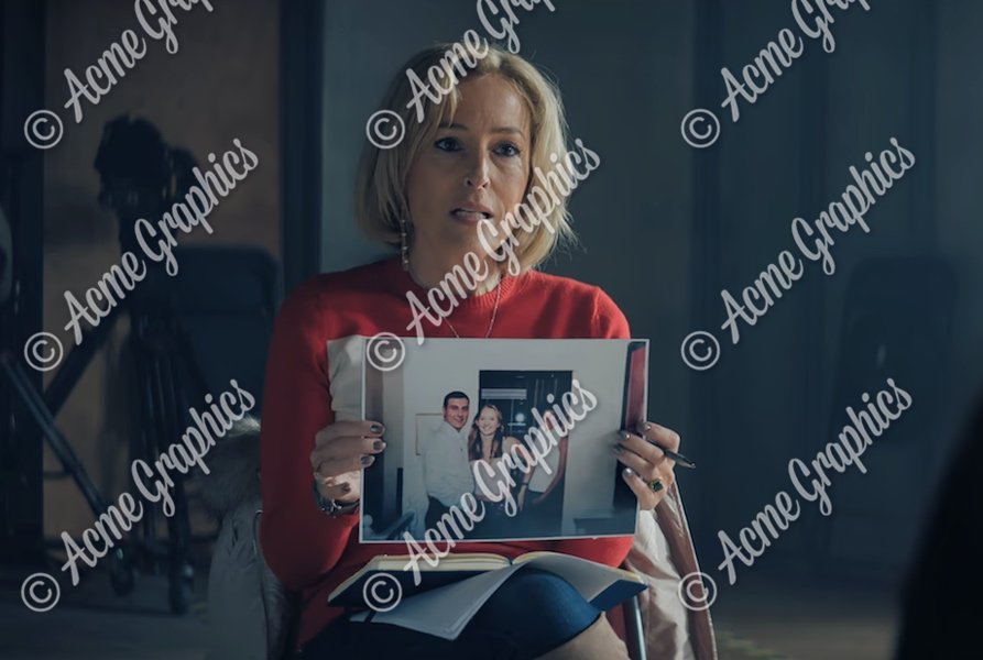 Gillian Anderson playing Emily Maitlis in Scoop