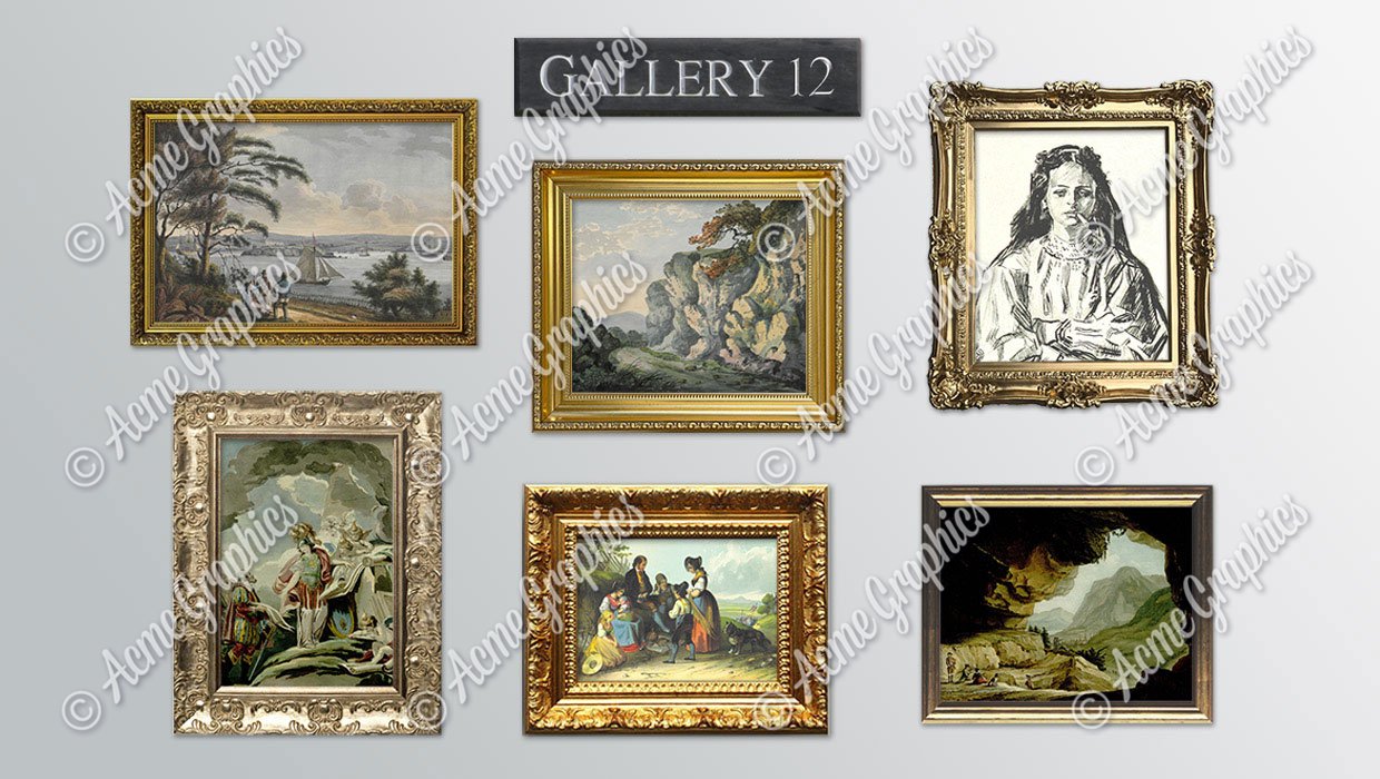 Royalty free paintings for set dressing