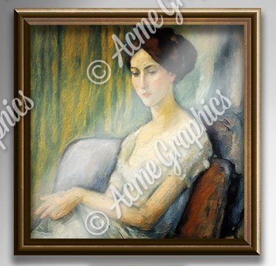 Portrait of woman in the style of an impressionist painter